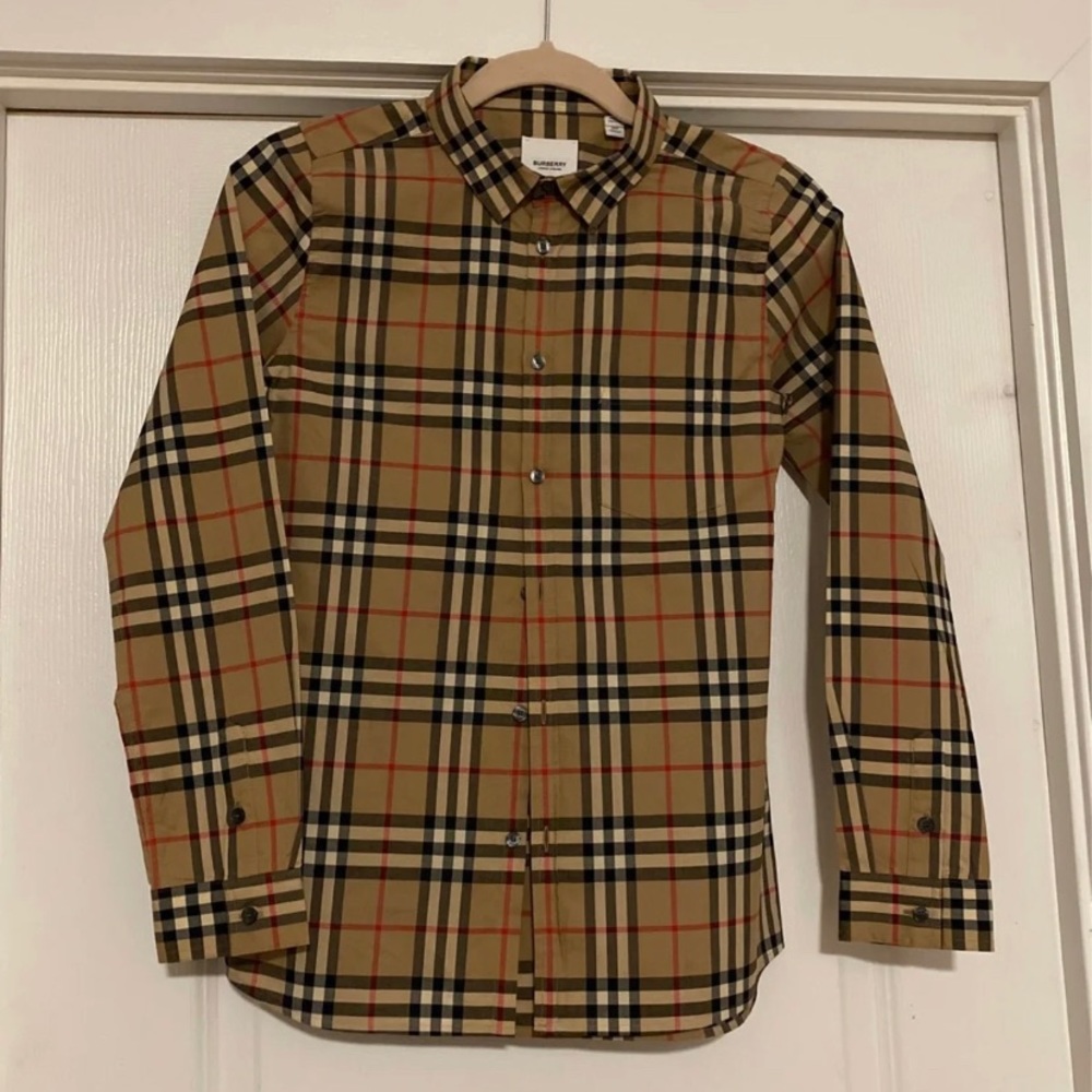 12-Y Boy Burberry Long Sleeve Shirt.